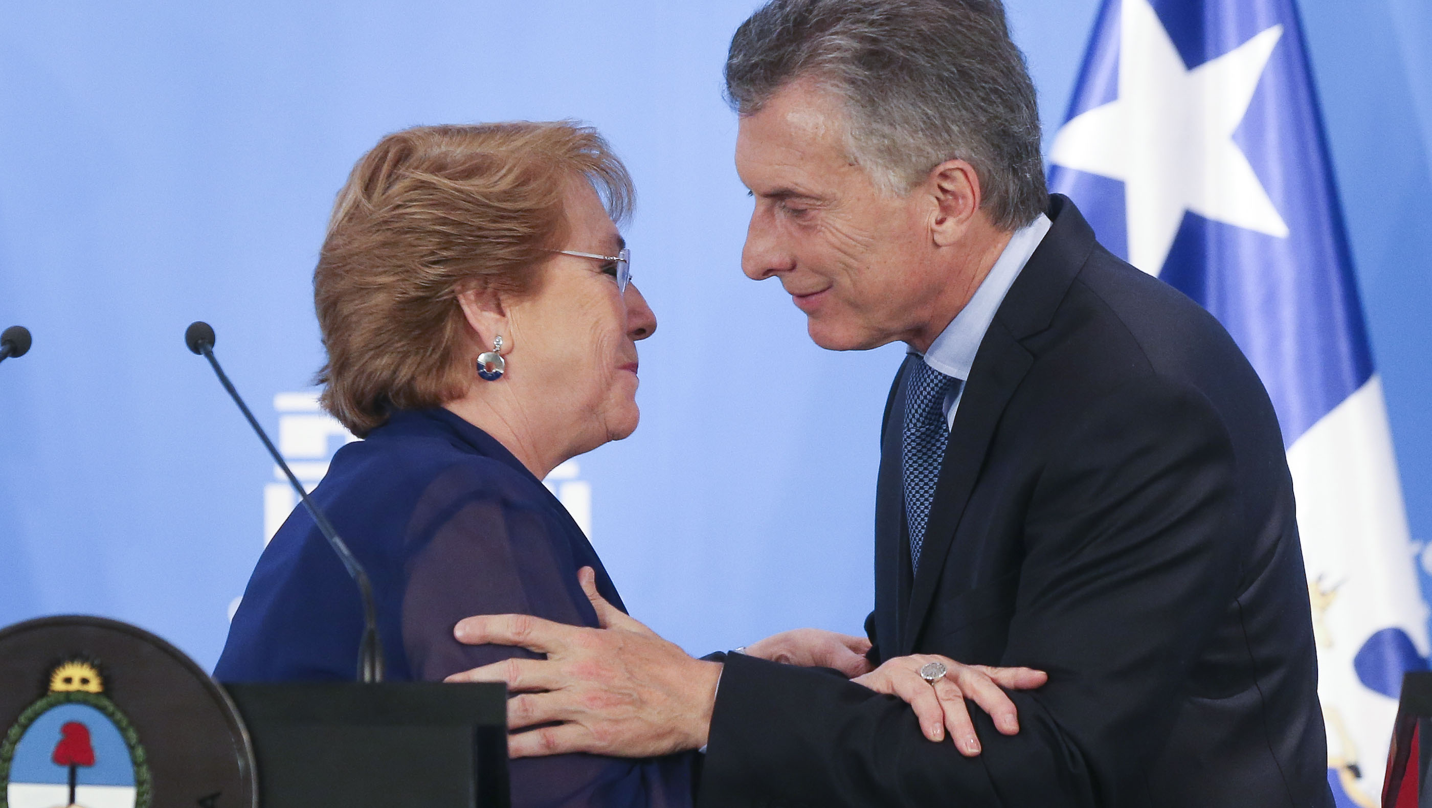 Bachelet y Macri reunidos en Buenos Aires en diciembre de 2016.