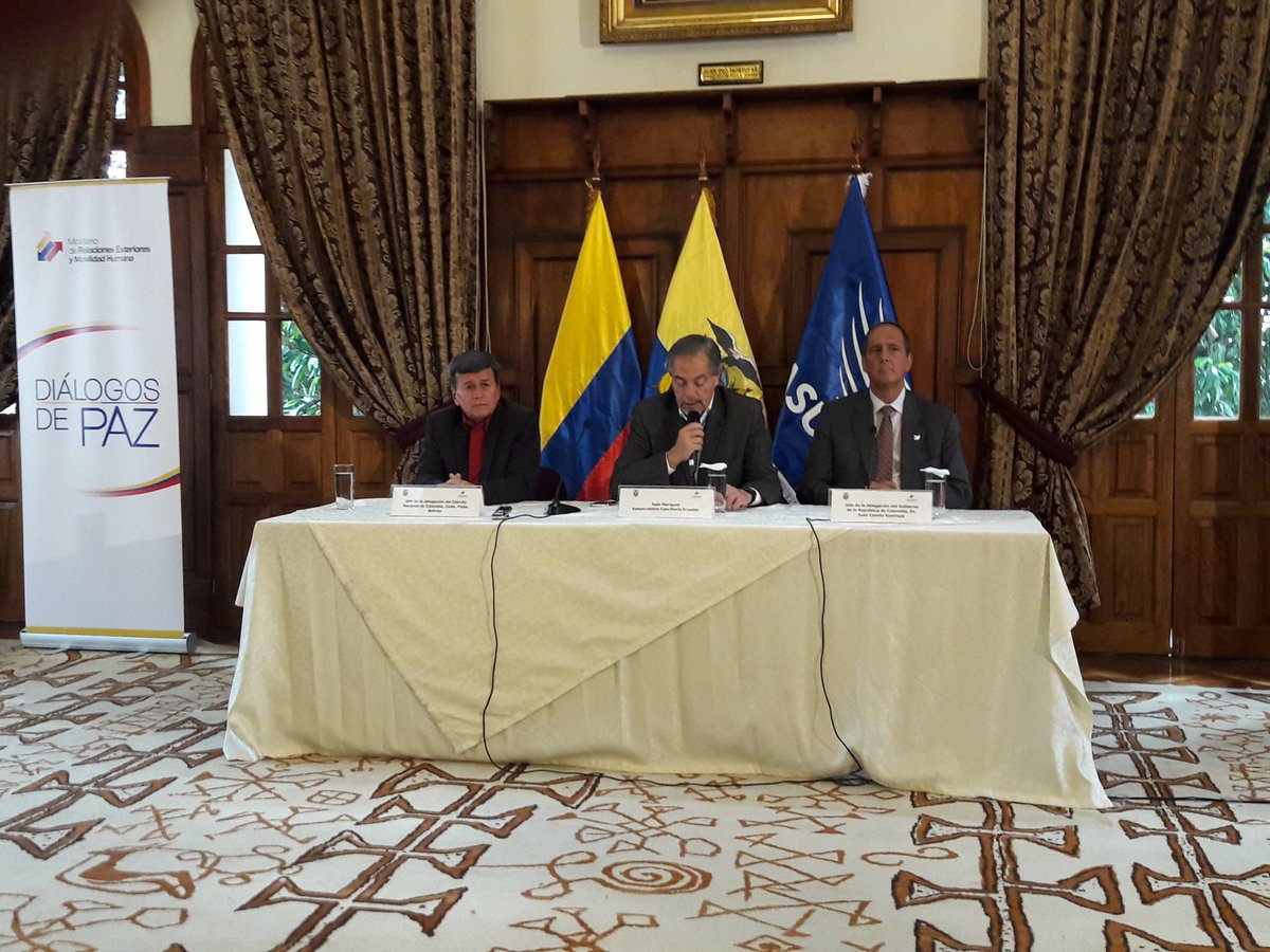 El ELN y el Gobierno de Colombia agradecieron a los países garantes de los diálogos de paz en Quito, Ecuador.