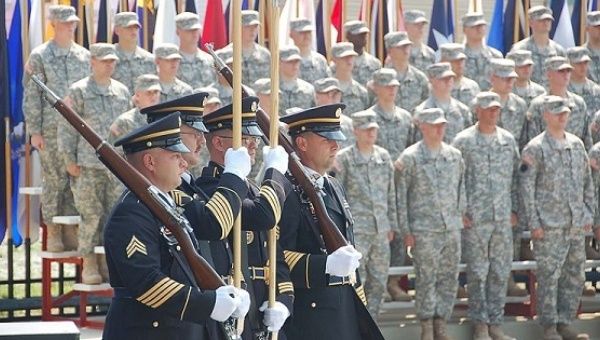 Members of the Indiana National Guard Honor Guard during a ceremony, Aug. 26, 2009. 