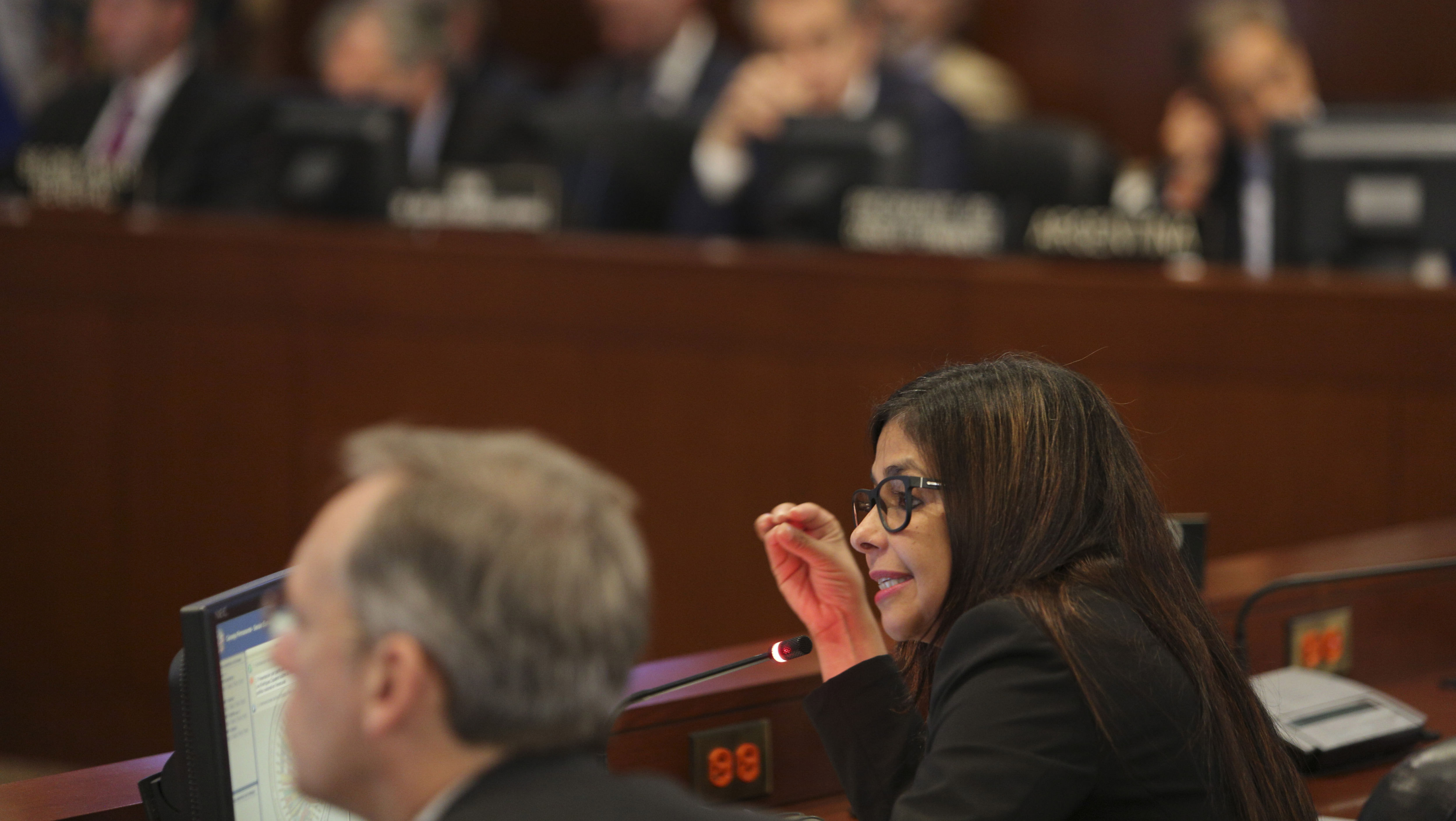 En 2016 Rodríguez presentó los argumentos venezolanos en la sede de la OEA.