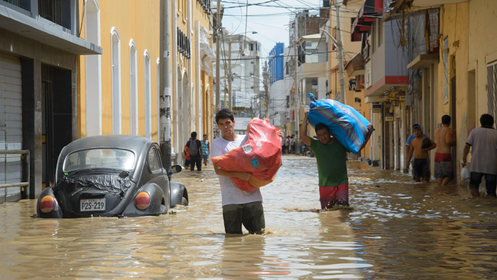 500 personas fueron evacuadas del sector de Catacaos, en el estado de Piura.