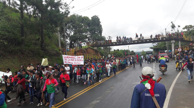 Los indígenas de seis resguardos de la zona centro del Consejo Regional Indígena Cauca Cric realizaron la convocatoria para la movilización.