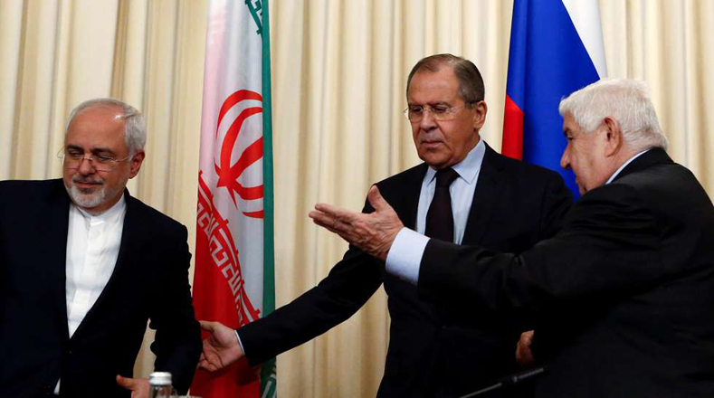 Durante un encuentro trilateral, los cancilleres de Rusia, Irán y Siria condenaron el bombardeo estadounidense.