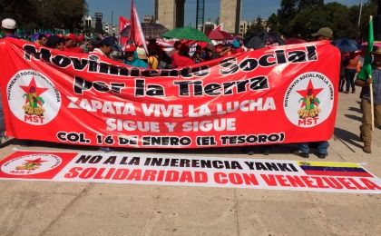 Desde varias ciudades de México los campesinos marcharon en apoyo a Venezuela.
