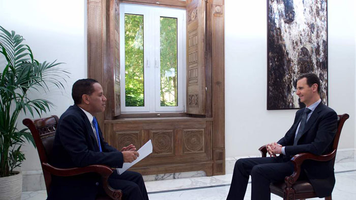 El presidente de Siria, Bashar Al Assad, ofreció una entrevista exclusiva a teleSUR.