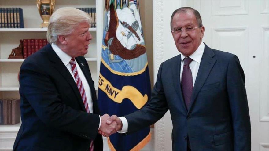 El presidente de EE.UU., Donald Trump, se reunió con el canciller ruso, Serguéi Lavrov, en Washington, el pasado 10 de mayo.