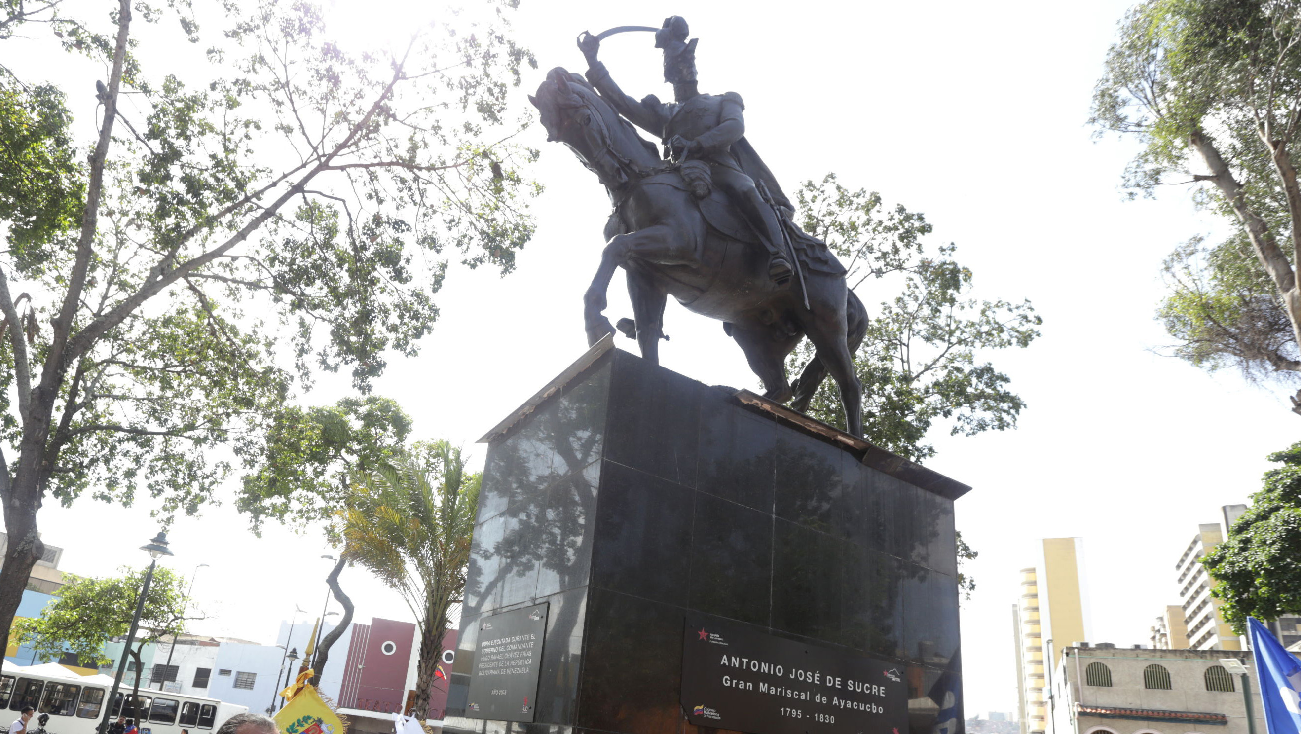 Estatua del Gran Mariscal de Ayacucho en Caracas, capital de Venezuela.
