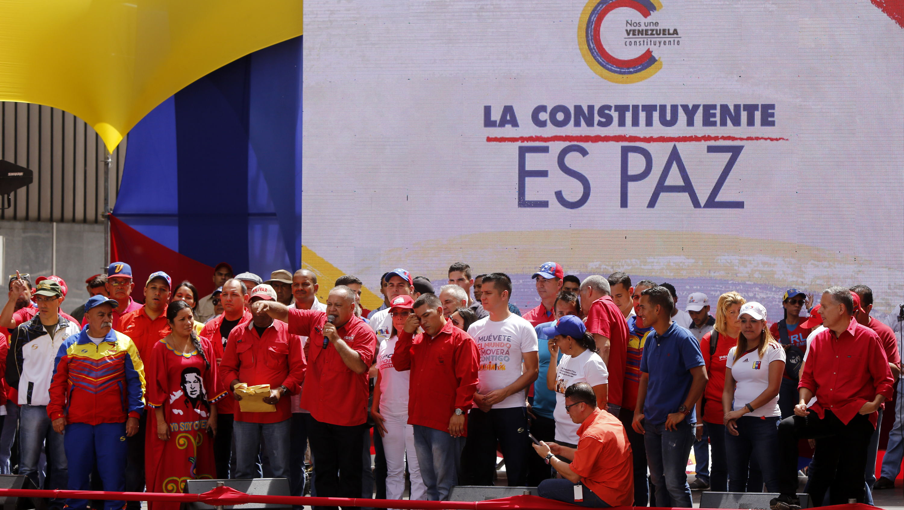 Cabello participó este miércoles en la Gran Marcha Antimperialista por la Constituyente y la Paz.