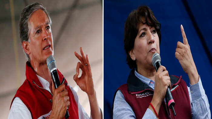 Alfredo del Mazo (PRI, i) y Delfina Gómez (Morena) son los mayores aspirantes a ganar la gobernación del Estado de México.