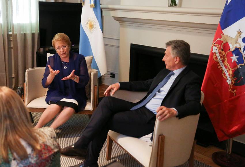 Mauricio Macri y Michelle Bachelet durante un encuentro en diciembre de 2016.