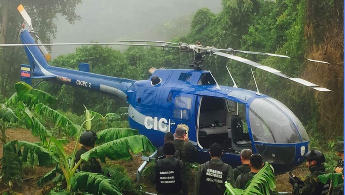 El helicóptero con el que se realizó el atentado fue localizado este miércoles en el estado Vargas.