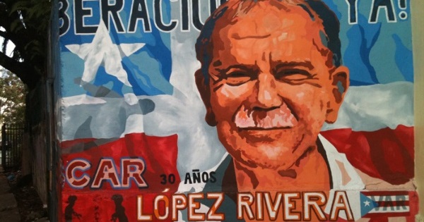 Mural en homenaje al puertorriqueño Oscar López Rivera.