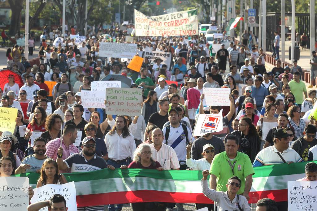 En enero de 2017 los mexicanos se movilizaron con pancartas de 