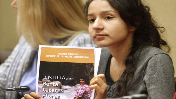 Bertha Zúniga pidió a la comunidad internacional que acompañé el transcurso del juicio de la ambientalista hondureña Berta Cáceres.
