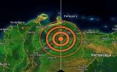 El sismo registrado en Venezuela, tuvo una profundidad de cinco kilómetros. 