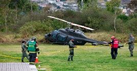 Según el Ejército ecuatoriano, el helicóptero se precipitó a las 09H36 hora local y sus restos no pudieron ser ubicados hasta casi cinco horas después.