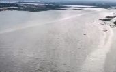 Imagen del Aeropuerto Internacional en el estado Rio Grande do Sul completamente inundado..