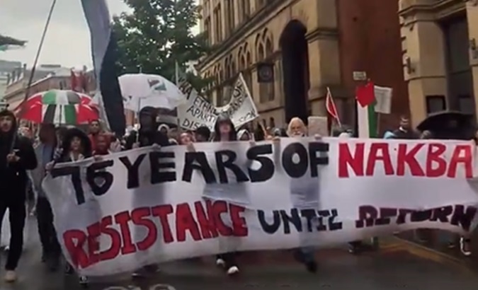 Pro-Palestine demonstration in Manchester, U.K., May 15, 2024.