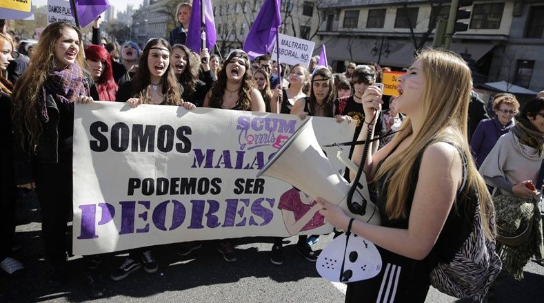 Madrid fue escenario de una marcha contra el machismo y la violencia de género. 