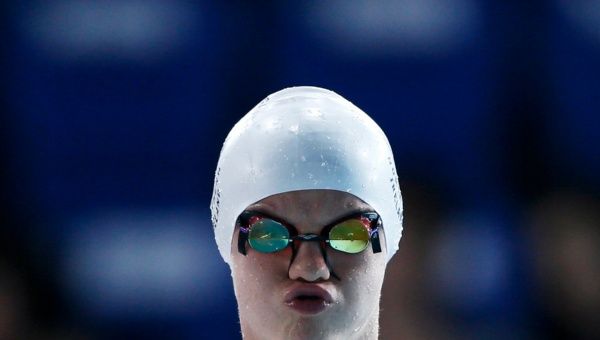 Conor Munn from Northern Ireland prepares before the mens 50m buttlerfly heats during the 2014 Commonwealth Games in Glasgow, Scotland.