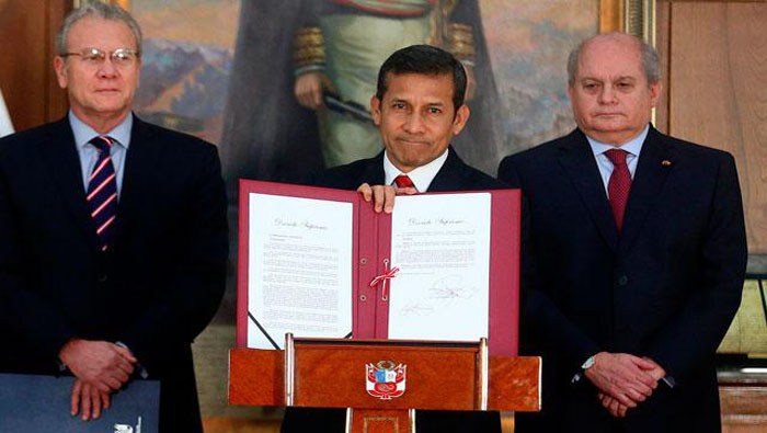 Humala establece Punto de Concordia como límite terrestre entre Perú y Chile (EFE)