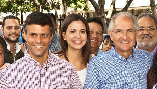 Algunos activistas del golpe suave en Venezuela: Leopoldo López (izq), María Corina Machado y Antonio Ledezma (Foto: Archivo)