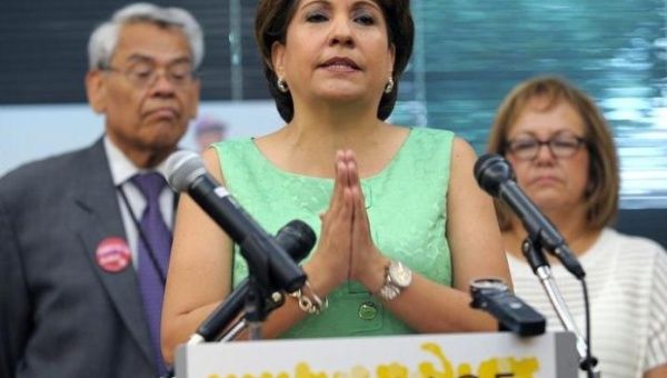 La activista latina y presidenta del Consejo Nacional de La Raza, Janet Murguía, calificó a Obama como el "Deportador en Jefe"; debido a durante su gestión se han sacado más de dos millones de personas del país, según cifras de la organización (Foto: EFE)