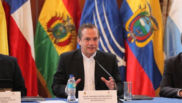 Canciller ecuatoriano, Ricardo Patiño, preside encuentro de expertos de Unasur (Foto: Archivo)