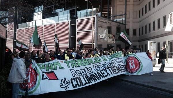 Columna Extremadura también llegó a Madrid. (Foto: @HsalasteleSUR)