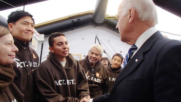 Biden visitó al grupo en el National Mall en noviembre pasado (Foto: Fast for Families)
