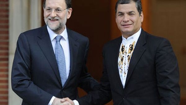 Rafael Correa tiene previsto reunirse con el rey Juan Carlos y con el jefe del Gobierno, Mariano Rajoy. (Foto: elcomercio.com) 