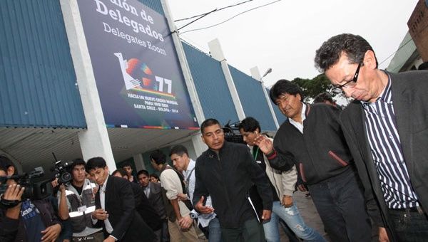 Presidente Evo Morales supervisa las instalaciones donde se desarrollará la Cumbre (Foto: ABI)