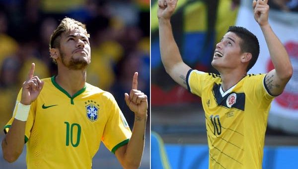 Neymar Jr de Brasil y James Rodríguez de Colombia, ambos con el número 10 en la camiseta buscarán este viernes a clasificación a las semifinales de este Mundial de Fútbol. (Foto: El Comercio)