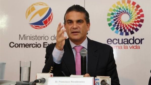 El ministro de Comercio Exterior de Ecuador, Francisco Rivadeneira, hizo el anuncio este jueves desde Bruselas. (Foto: Archivo)