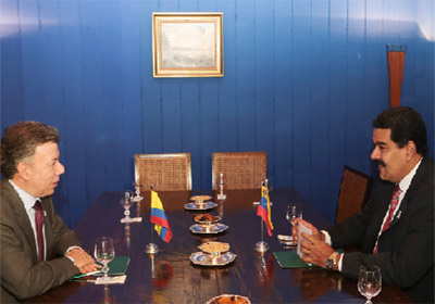 Los presidentes Nicolás Maduro y Juan Manuel Santos, hablaron sobre la paz en Colombia (Foto:PrensaPresidencial)