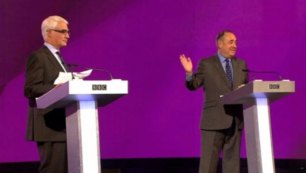 Alex Salmond y Alistair Darling líderes de las campañas de sí y no por la independencia de Escocia debatieron el pasado martes. (Foto: scotsman.com)