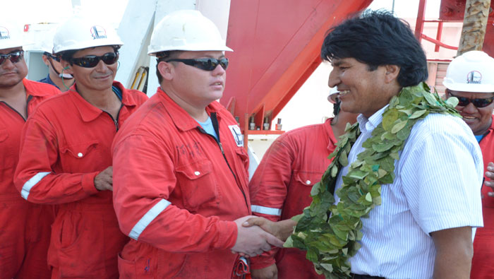 Morales inaugura perforación de pozo petrolero en el centro de Bolivia