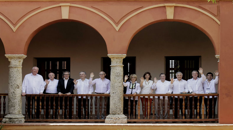 La reunión se realizó en la Casa del Marqués de Valdehoyos, en Cartagena de Indias (Foto: EFE)