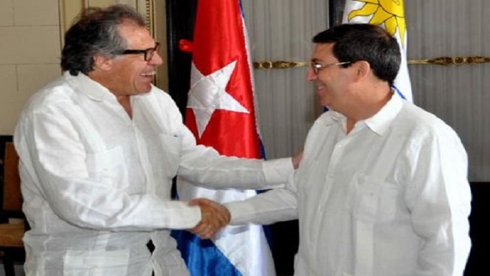 El canciller cubano Bruno Rodríguez, recibió en Cuba a su homólogo uruguayo Luis Almagro. (Foto: Archivo)