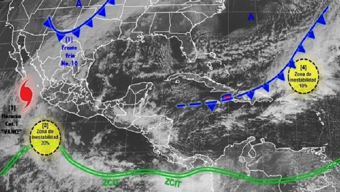 Se espera que Vance toque tierra en el centro del estado como tormenta tropical. (Foto: smn.cna.gob.mx)