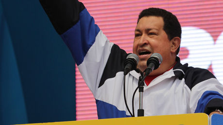 Comandante Hugo Chávez, líder de la revolución bolivariana.
