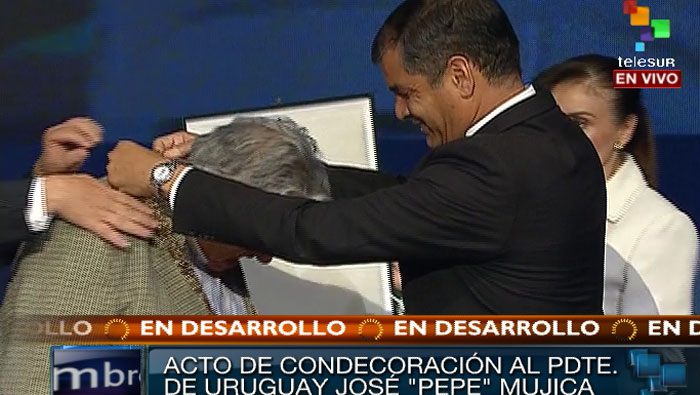 El presidente uruguayo también fue declarado huésped distinguido de Guayaquil (Foto:teleSUR)