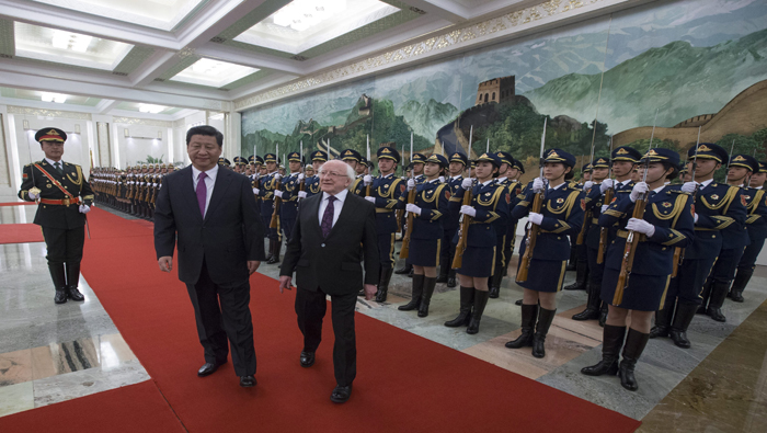 Presidentes de China e Irlanda prometen estrechar los lazos de amistad y cooperación al desarrollo. (Foto: EFE)