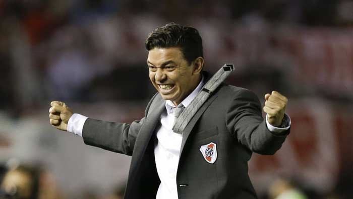 Marcelo Gallardo, técnico de River Plate, festejó la primera copa internacional del equipo en 17 años