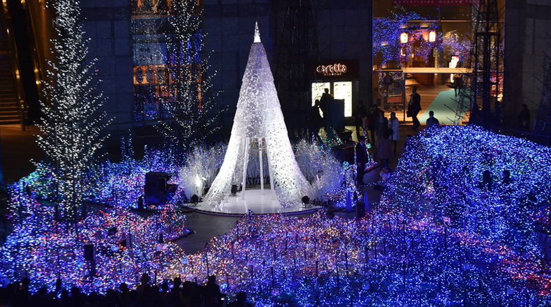 Un espectáculo de luces adornan las calles de Japón.