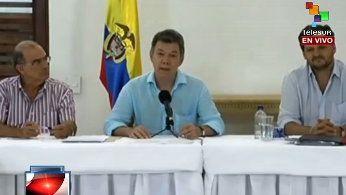 Santos saludó a la FARC-EP por haber cumplido el cese el fuego bilateral.