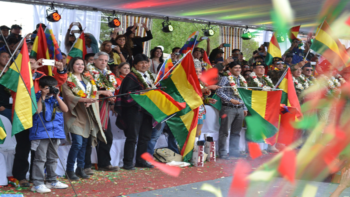 El presidente Morales recibió al corredor Boliviano Marcos Bulacia.