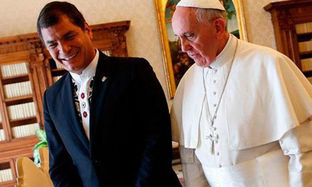 Correa visitó a Francisco en el Vaticano en 2013.