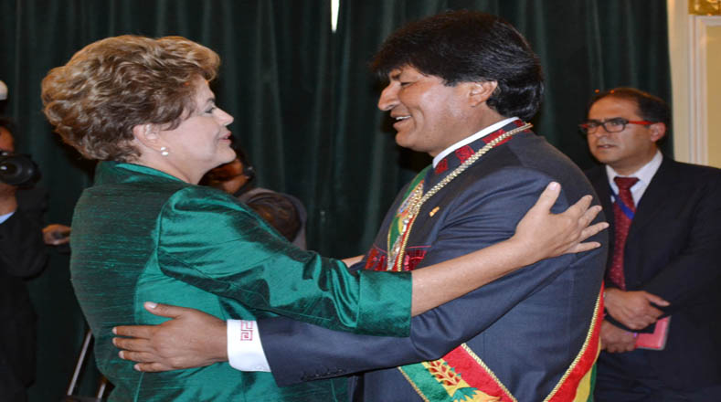 La presidenta de Brasil Dilma Rousseff felicitó al mandatario boliviano por la victoria junto al pueblo boliviano
