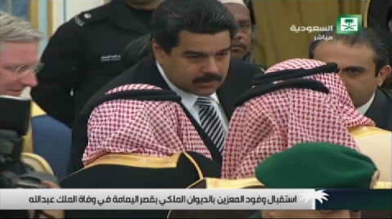 El jefe de Estado venezolano participó en el sepelio del Rey Abdullah.